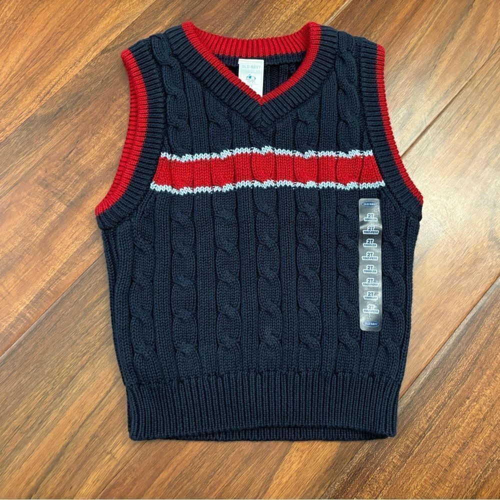 Old Navy navy/red sweater vest y2k NWT